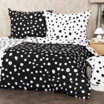 4Home Bavlnené obliečky Dalmatín čiernobiela, 140 x 200 cm, 70 x 90 cm