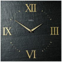 AMS 9517 dizajnové nástenné bridlicové hodiny, 30 x 30 cm