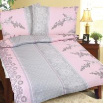 Bellatex Bavlnené obliečky Krík ružovo-sivá, 140 x 200 cm, 70 x 90 cm