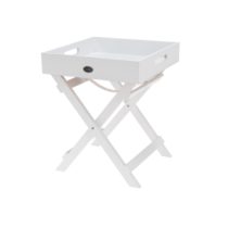 Dekoračný skladací stolík s podnosom Living biela, 30 x 30 x 36 cm
