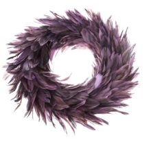 Dekoračný veniec z peria Downy, pr. 30 cm, fialová