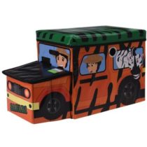 Detský úložný box a sedátko Safari bus oranžová, 55 x 26 x 31 cm
