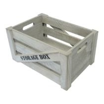 Drevená úložná krabica Storage box sivá, 31 x 16 x 21 cm