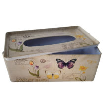 Plechový box na vreckovky Motýle, 24 x 9,5 x 13 cm
