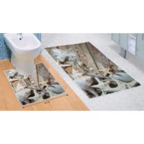 Bellatex Sada kúpeľňových predložiek Morské lastúry 3D, 60 x 100 cm, 50 x 60 cm