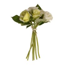 Umelá kytica pukov ruže béžová, 22 cm