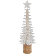 Vianočná drevená dekorácia Snowflake tree, 25 cm