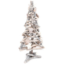 Vianočná drevená dekorácia stromček Whitewood, 40 cm