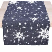 Forbyt Vianočný behúň Hviezdy sivá, 40 x 80 cm